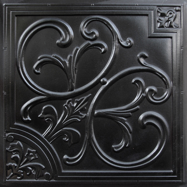 Faux Tin Ceiling Tile Black By Decorative