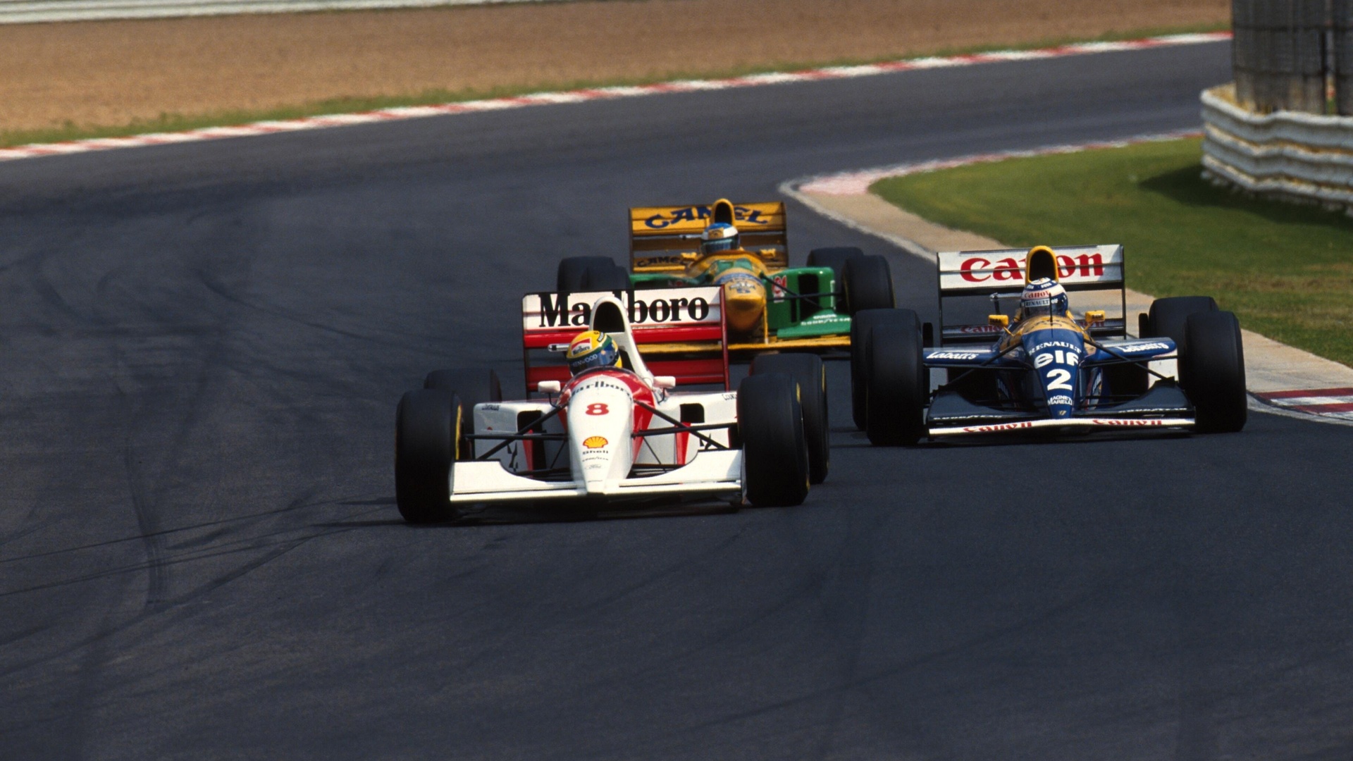 Alain Prost Ayrton Senna Race Overtaking F Grand