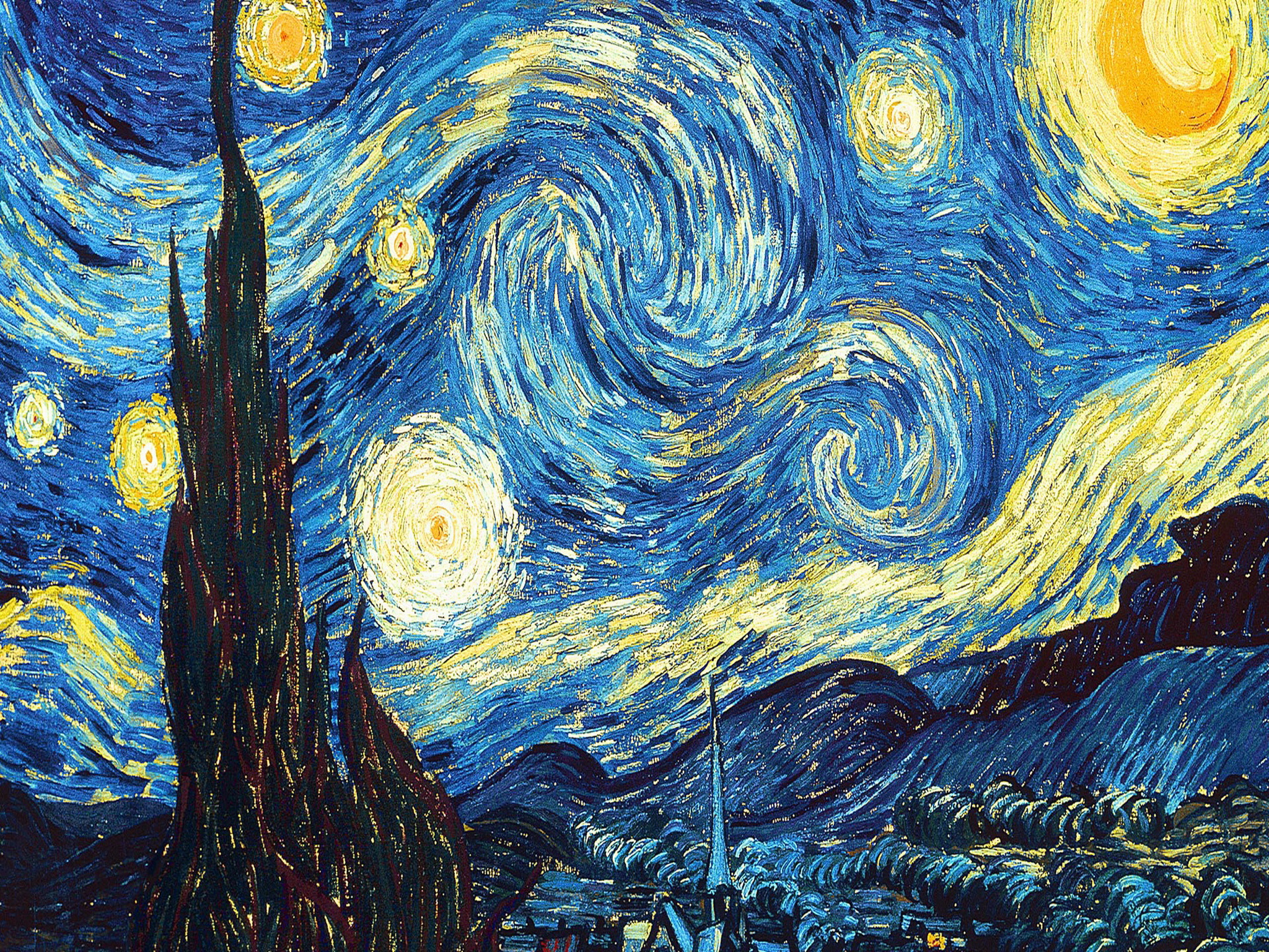 Vincent Van Gogh Starry Night iPad Wallpaper New