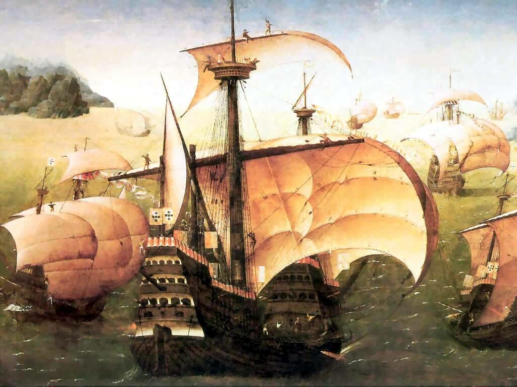 Spanish Galleon Transport Wallpaper Image Featuring Boats
