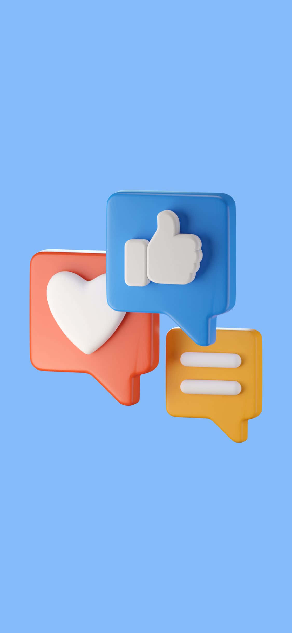 Social Media Icons With A Heart And Thumbs Up Wallpaper