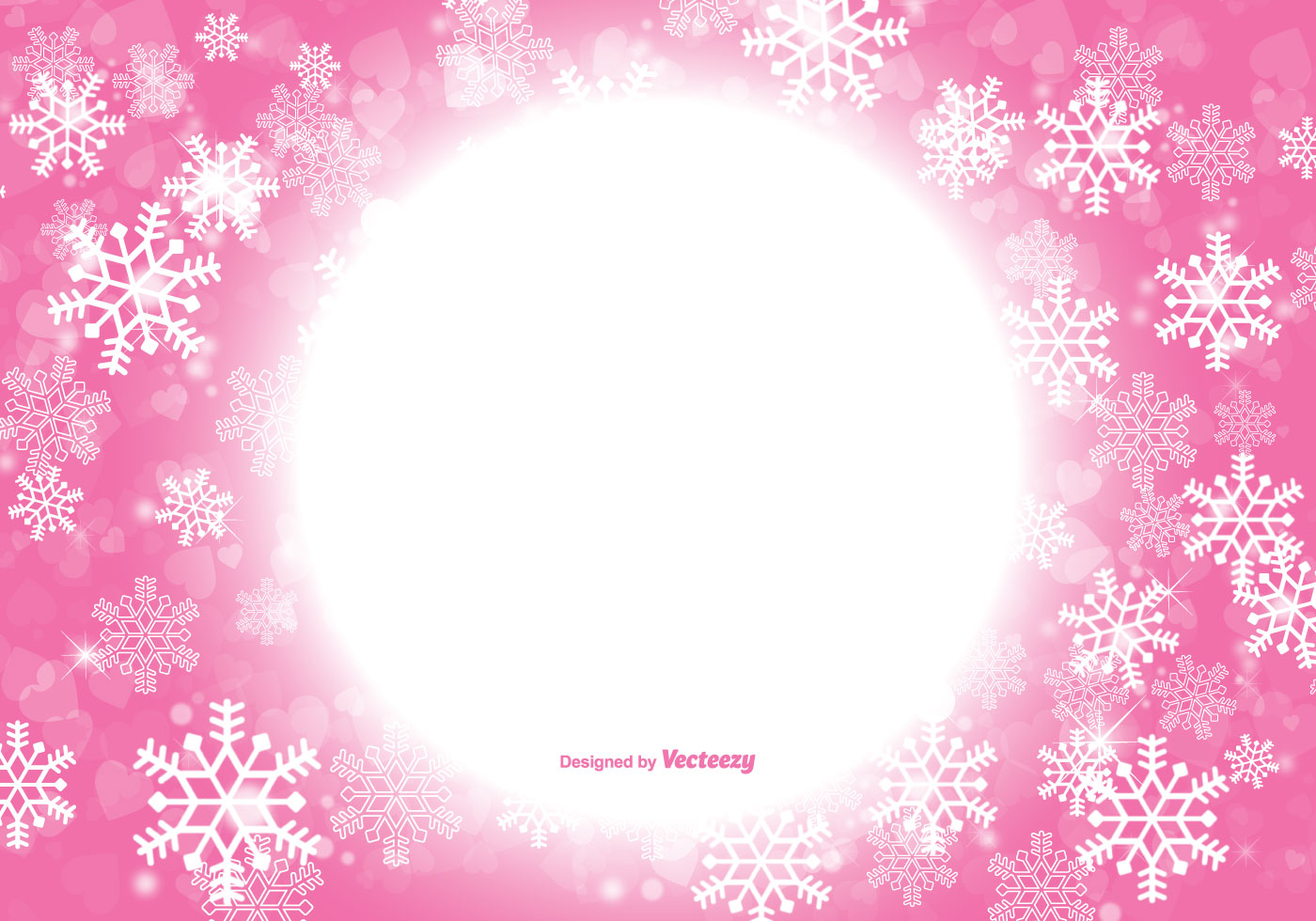 Beautiful Pink Christmas Snowflake Background