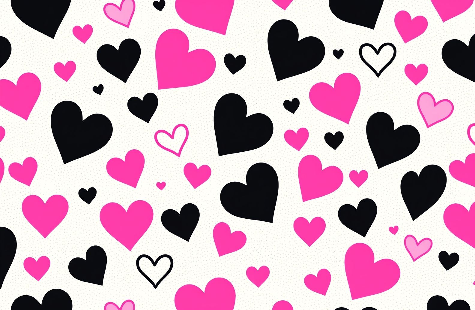 Pink And Black Heart Wallpaper