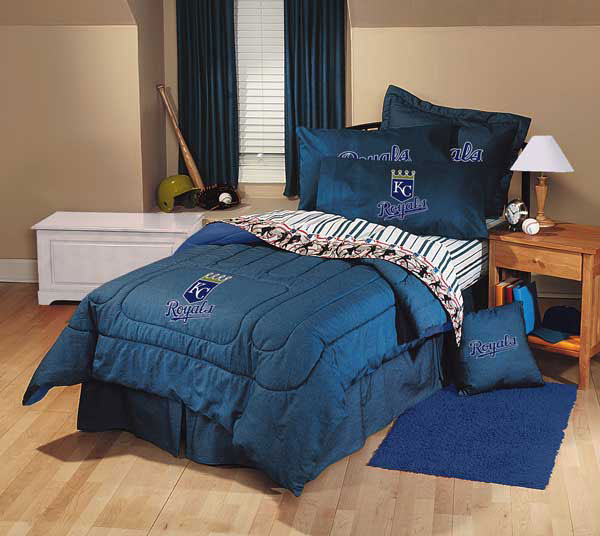 Kansas City Royals Team Denim Queen Comforter Sheet Set