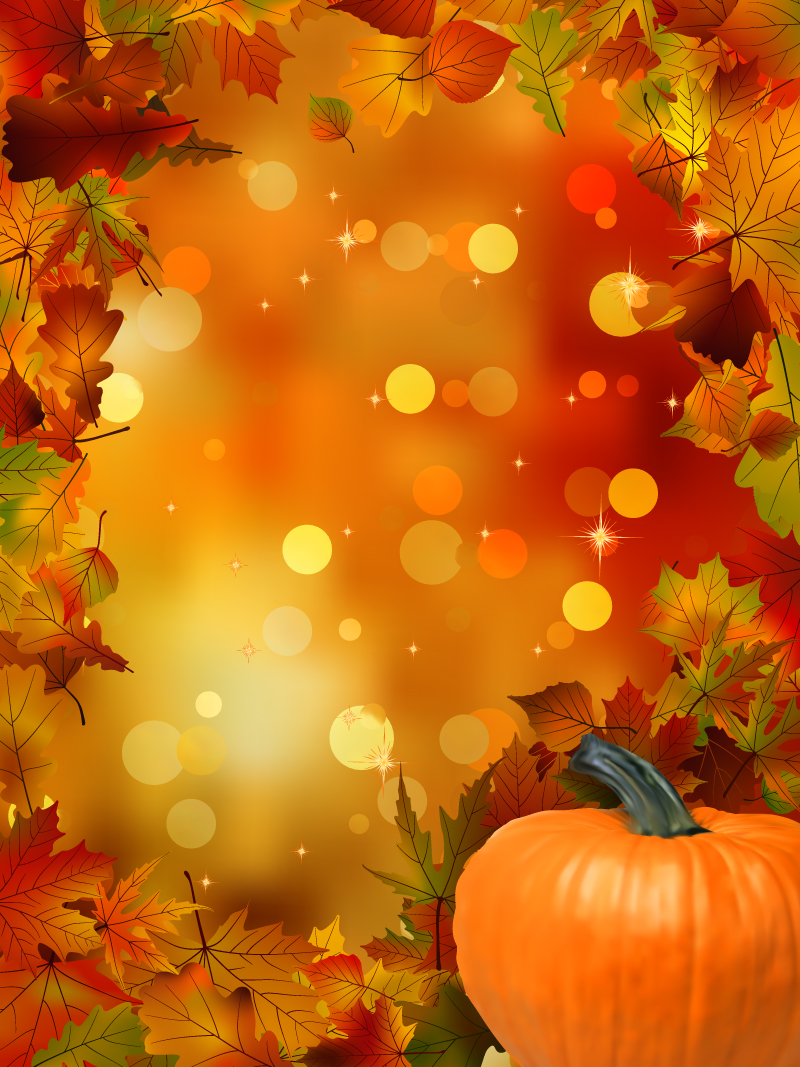 Pumpkin Maple Leaf Background Vector Graphic