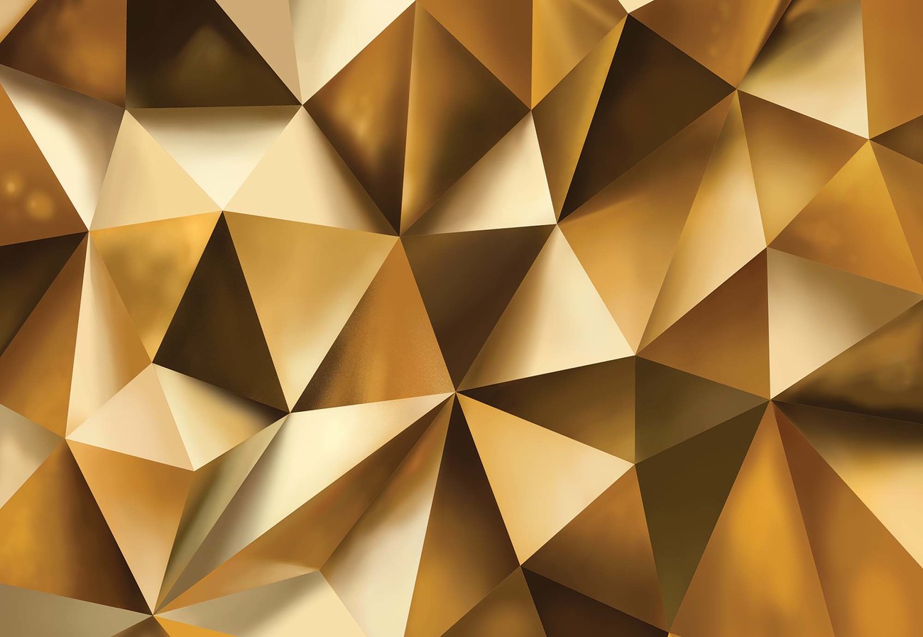 3d Gold Polygon Texture Wall Paper Mural Buy At Abposters