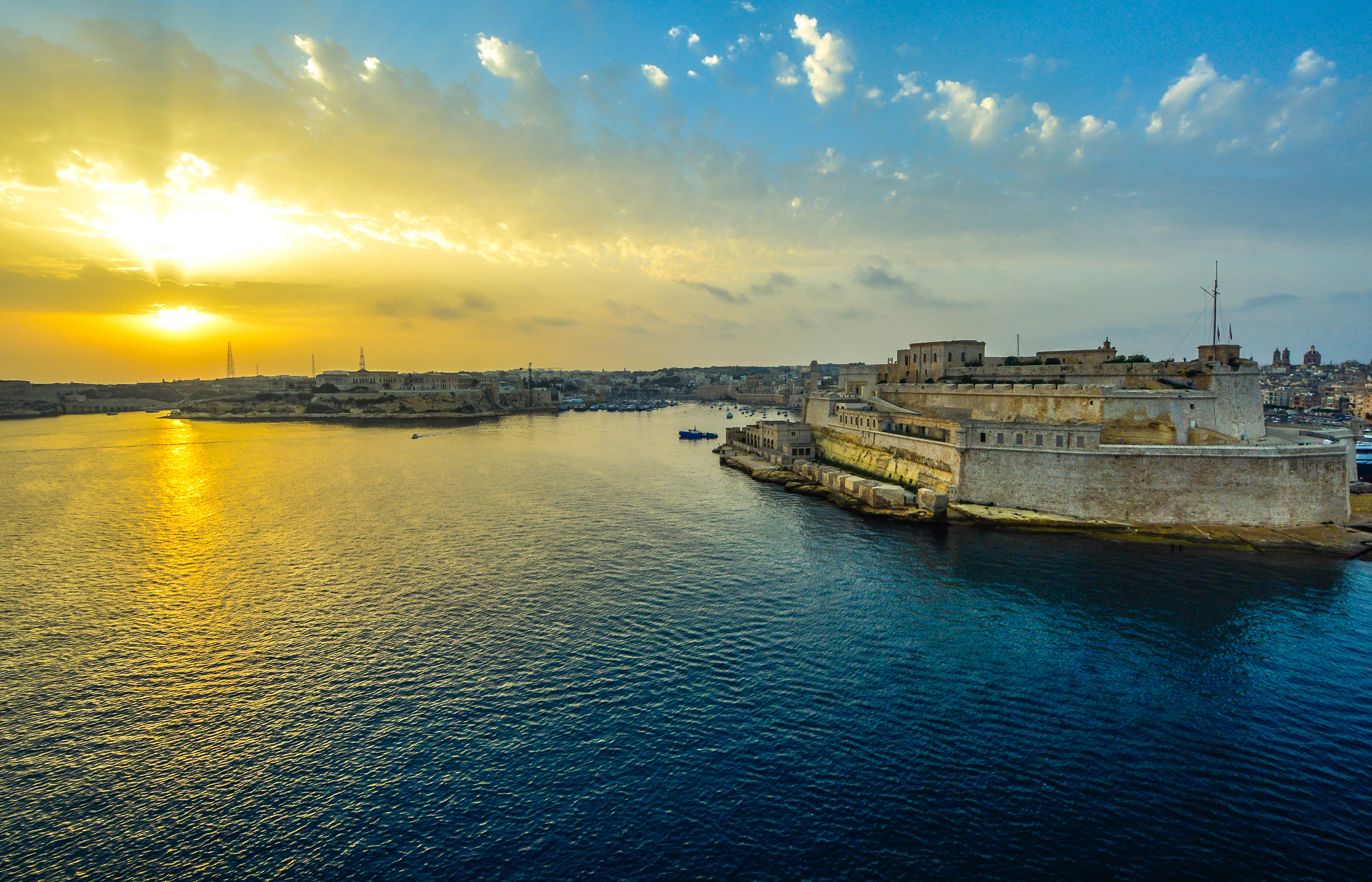 Malta Sunrise Valletta Wallpaper HD Nature 4k