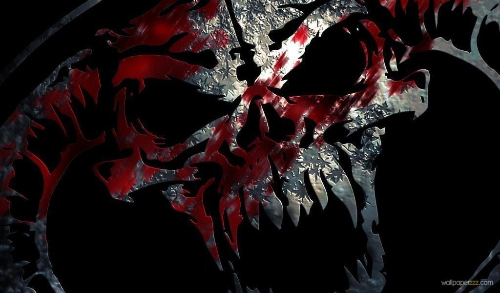 Skull In Blood Widescreen Wallpaper
