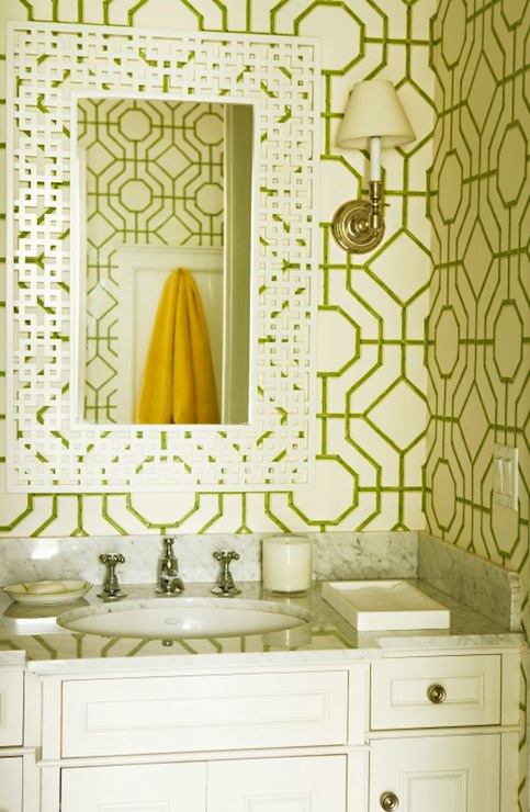 Cowtan And Tout Bamboo Wallpaper Transitional Bathroom Elizabeth
