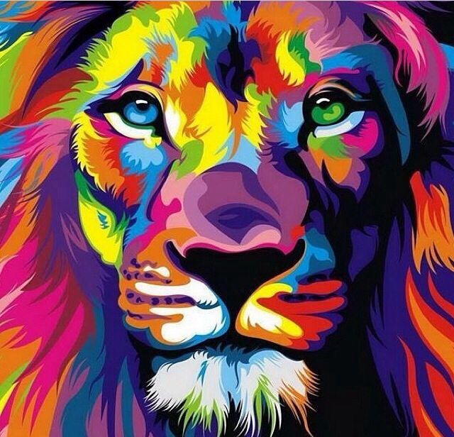 Trippy Lion Art And