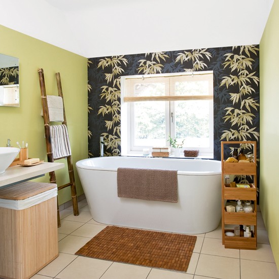 Bamboo Print Wallpaper Bathroom Housetohome Co Uk