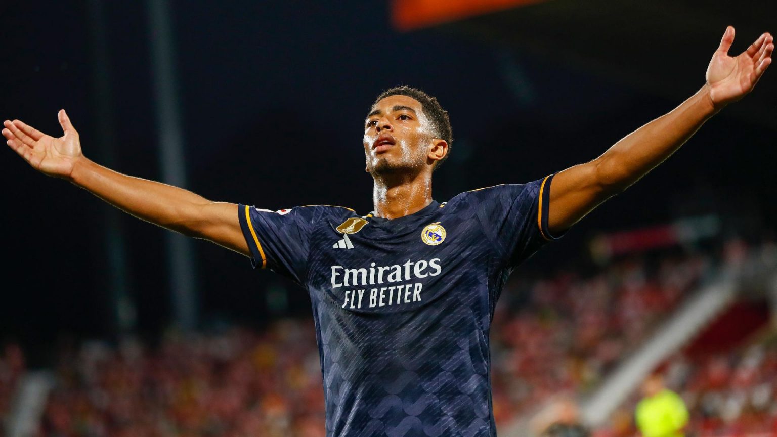 Jude Bellingham celebrating a goal for Real Madrid