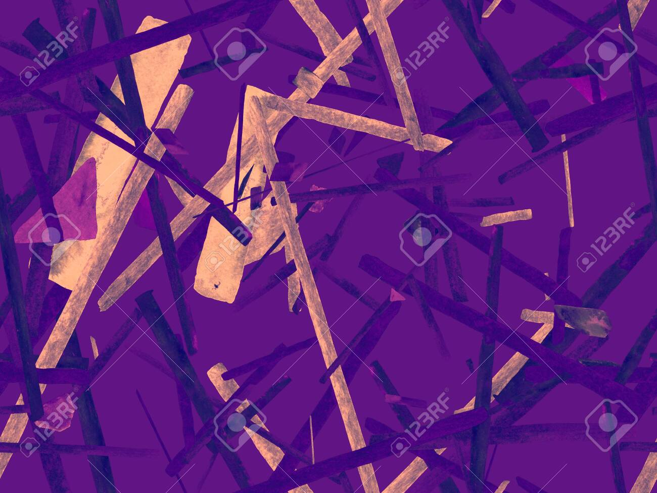 Bauhaus Seamless Pattern Watercolor Geometric Purple Violet