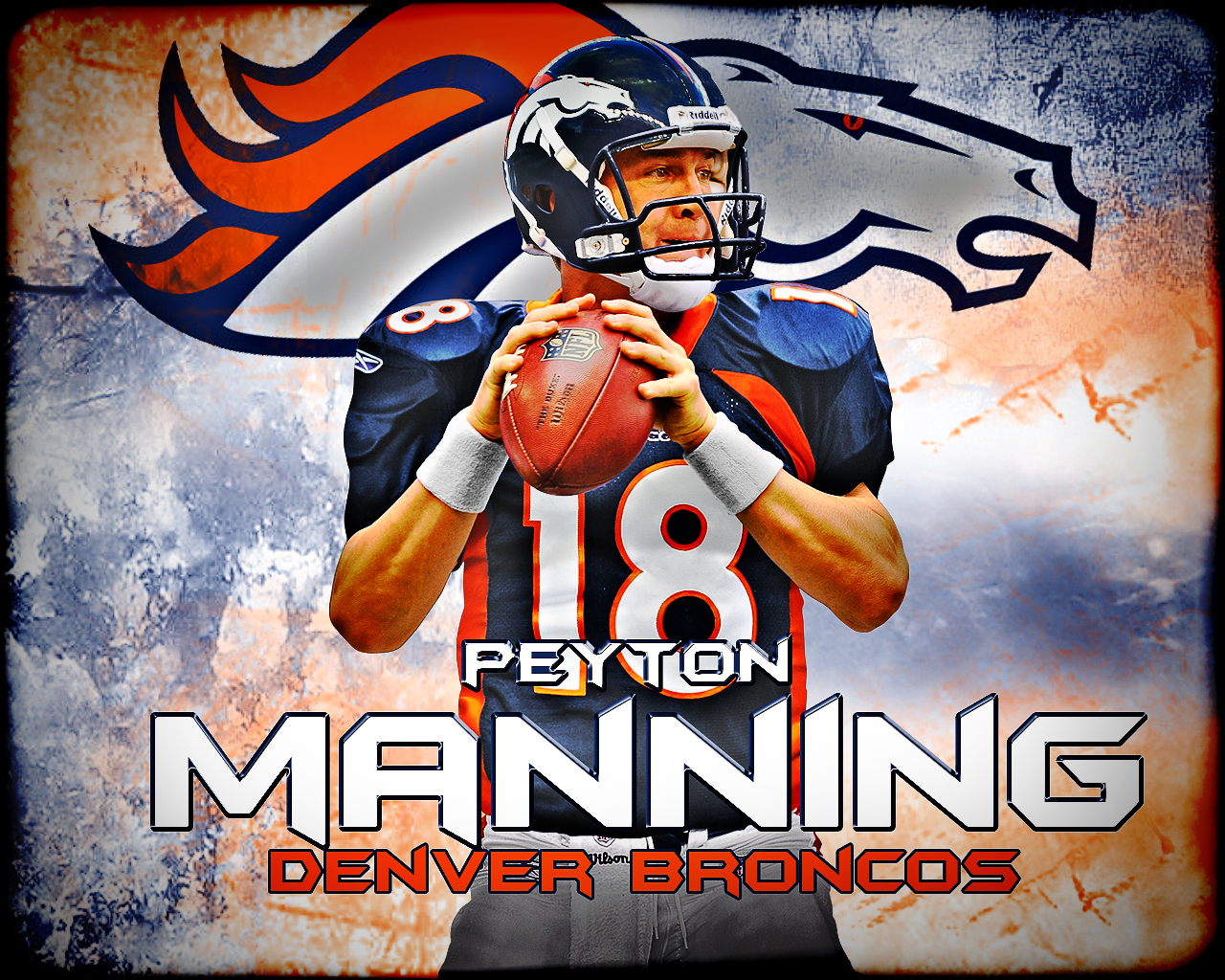 Nfl Wallpaper Peyton Manning Denver Broncos Cool Logo Background