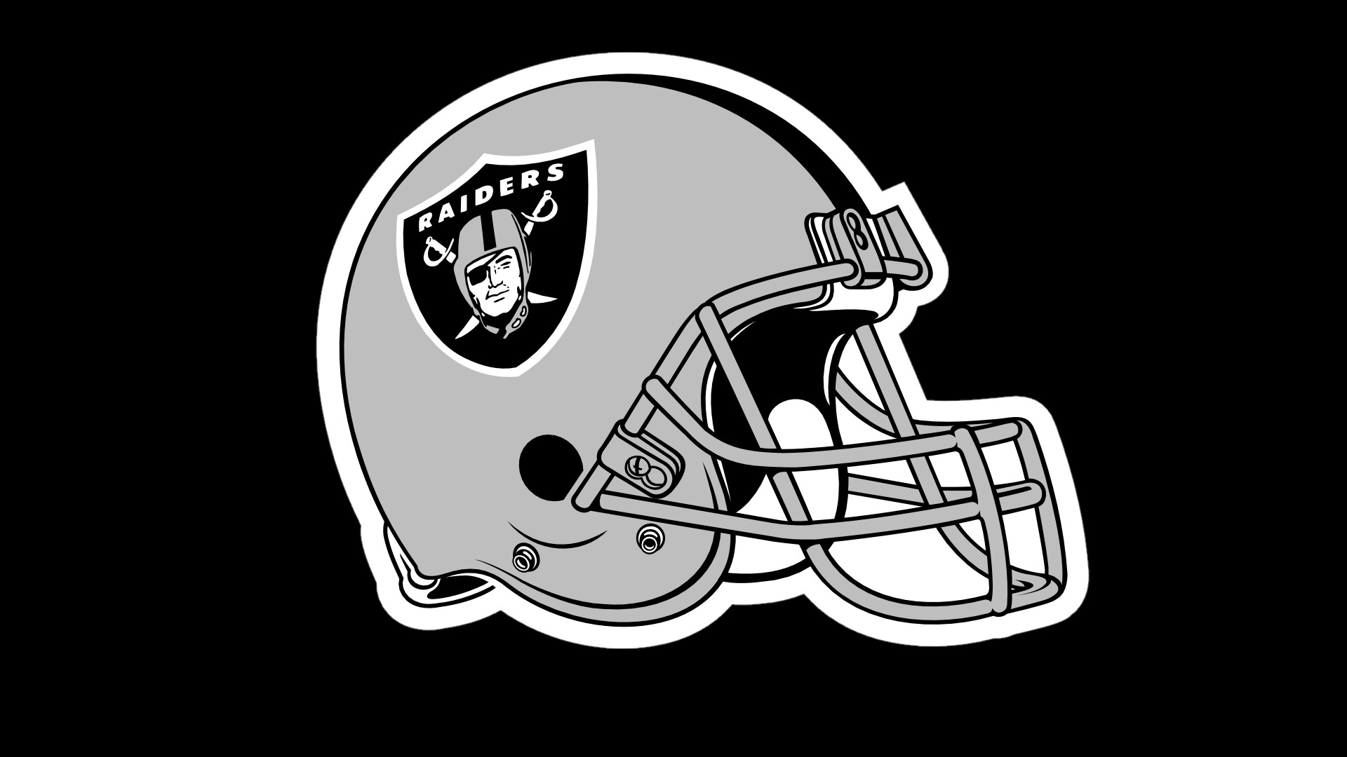 Oakland Raiders Helmet Logo On Black Background HD Nfl