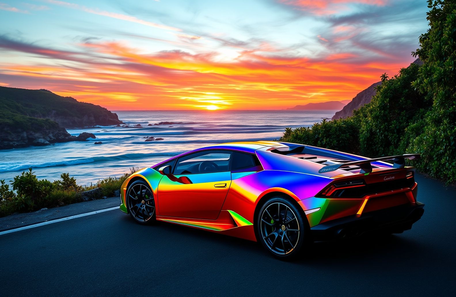 Rainbow Lamborghini Wallpaper