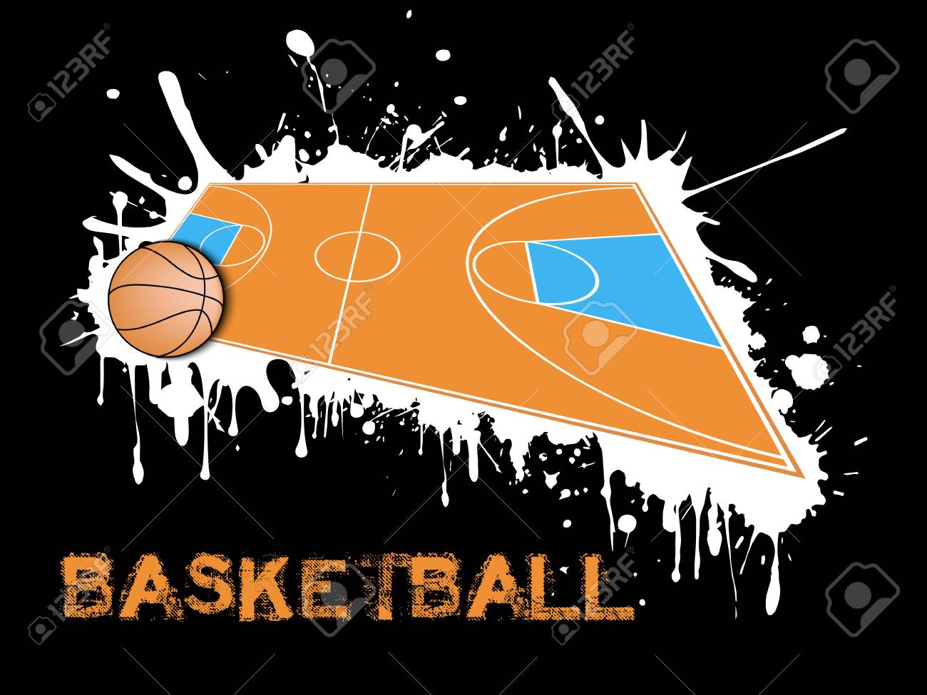 Abstract Basketball Background Ball And Field On