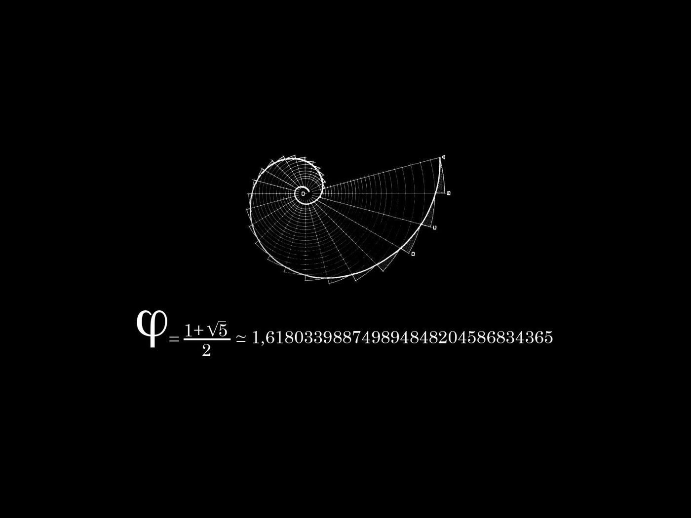 Fibonacci Black Background Mathematics Physics Wallpaper