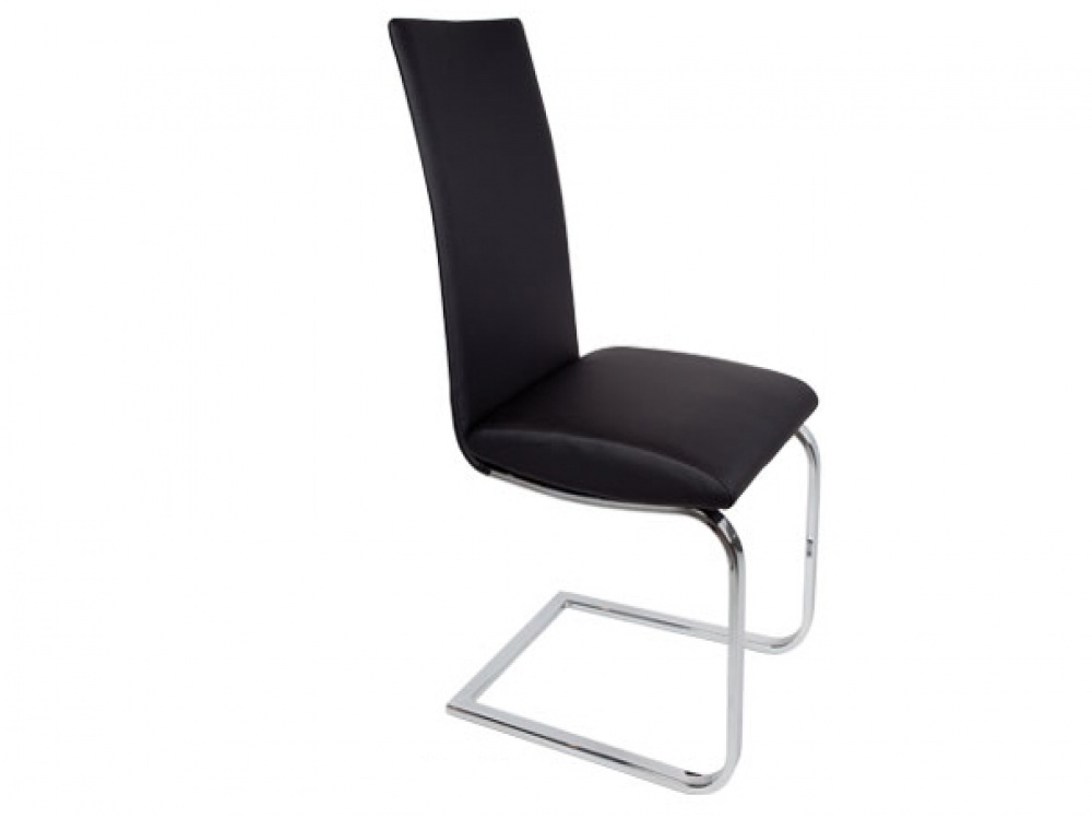 Spider Pair Of Black Faux Leather Stainless Steel Dining Chair