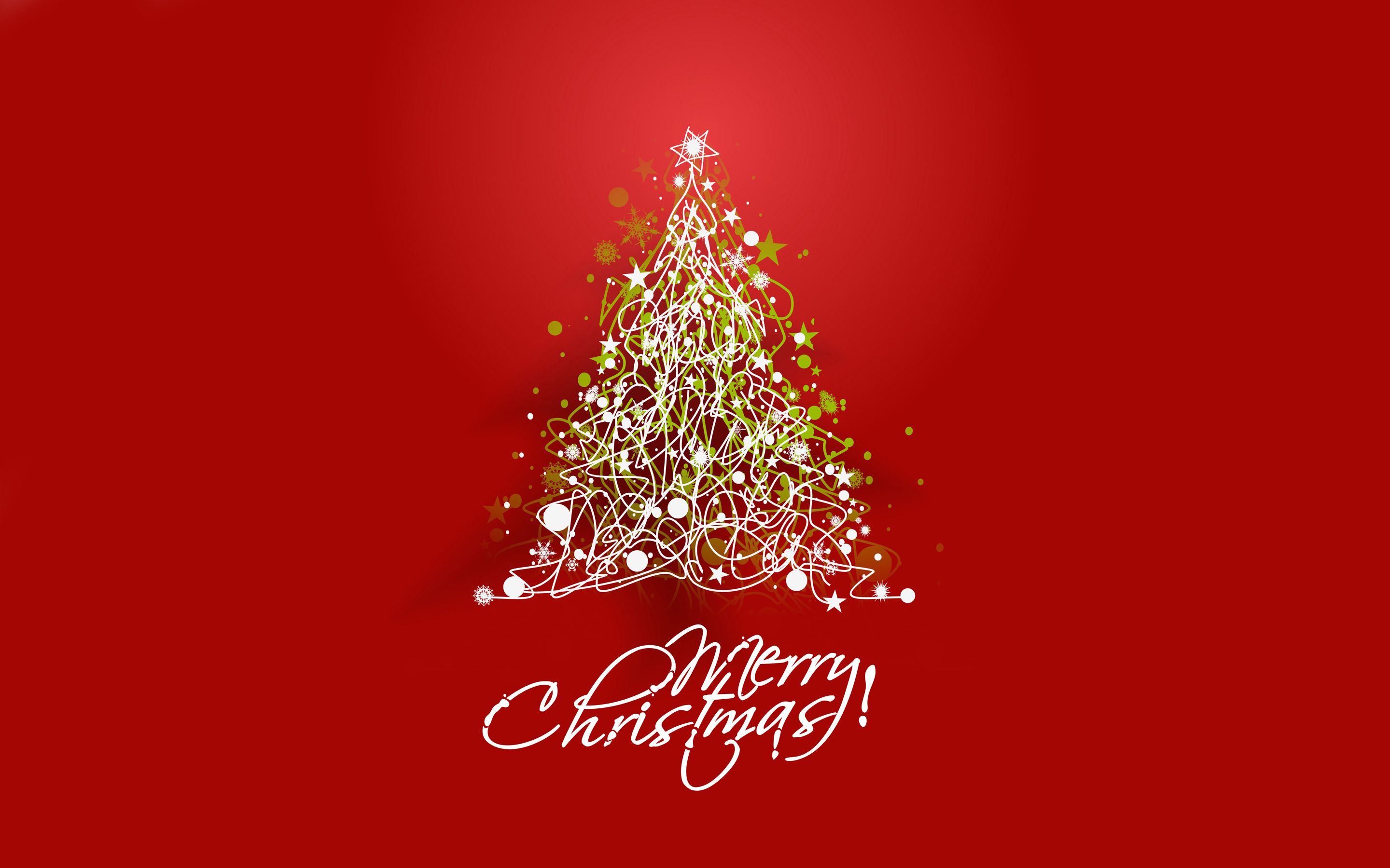 A preppy Christmas illustration featuring a stylized Christmas tree made of white lines and dots on a vibrant red background. The design is modern and festive, perfect for a Christmas-themed wallpaper