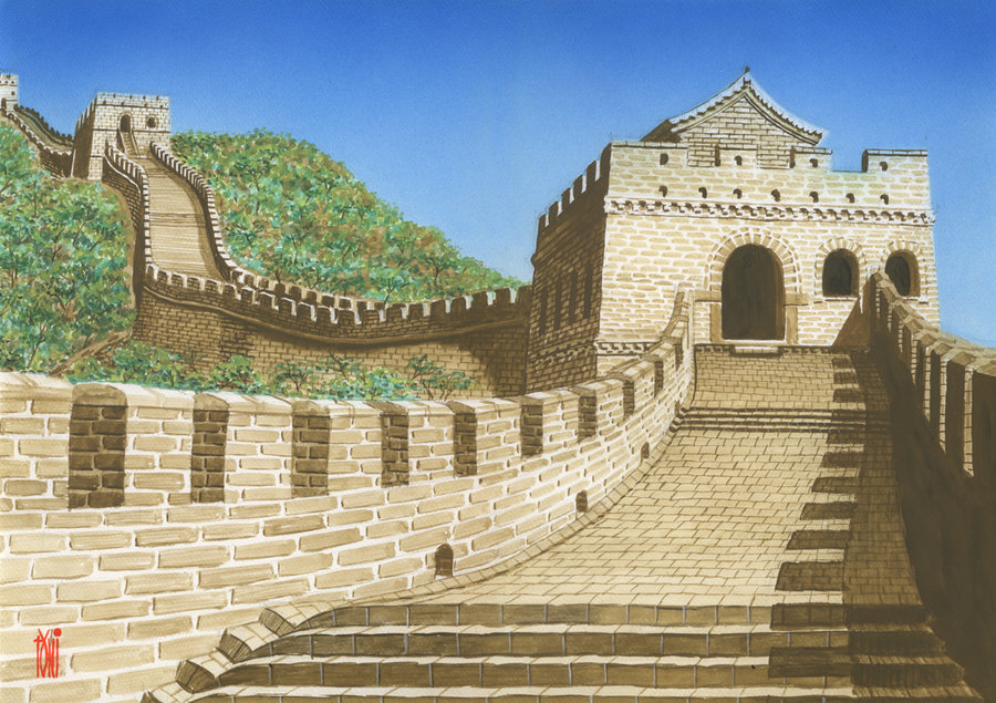 Great Wall Of China Drawing At Paintingvalley Explore