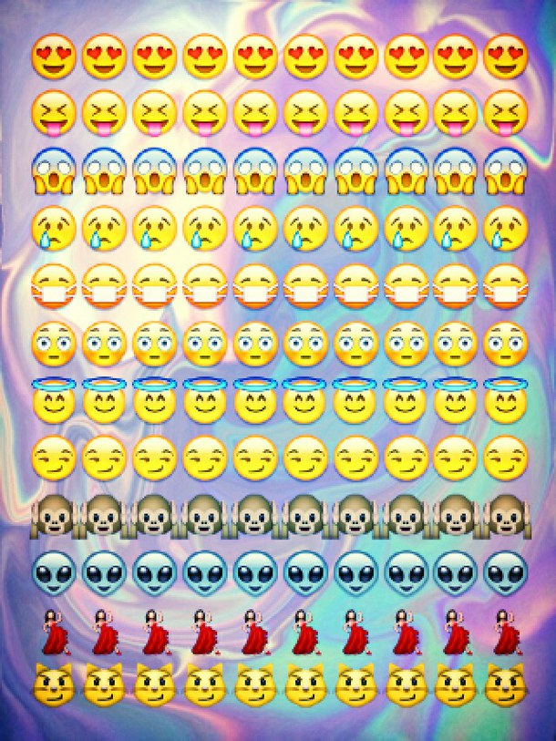 Cute emoji: Đáng yêu là từ để miêu tả những emoji trong hình ảnh này. Các biểu tượng cảm xúc ngộ nghĩnh và đáng yêu sẽ giúp bạn thấy được cuộc sống thật tươi vui, đáng yêu hơn.