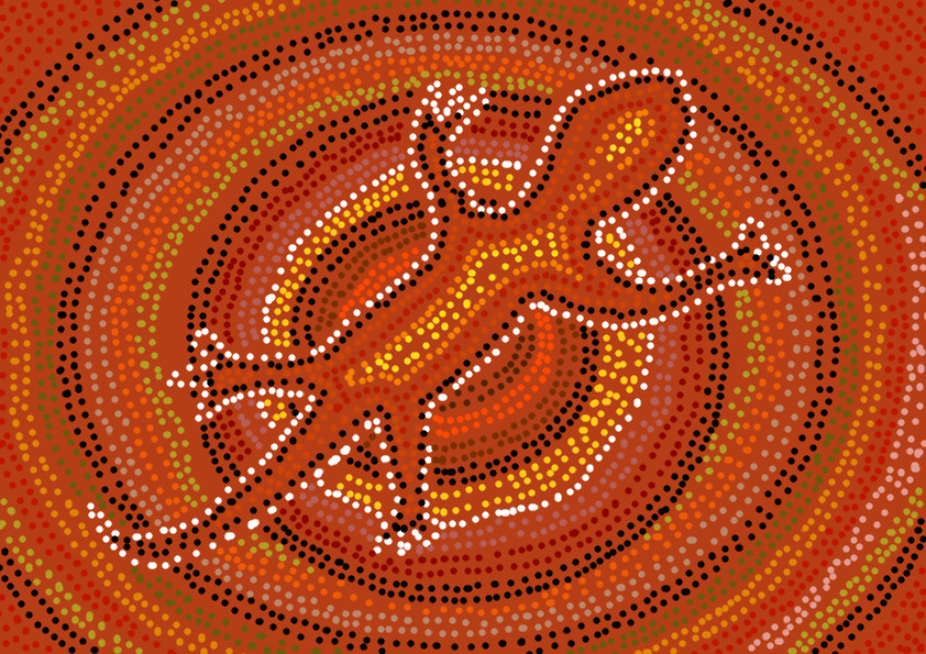 Lizard Aboriginal Art By Titanium Alex