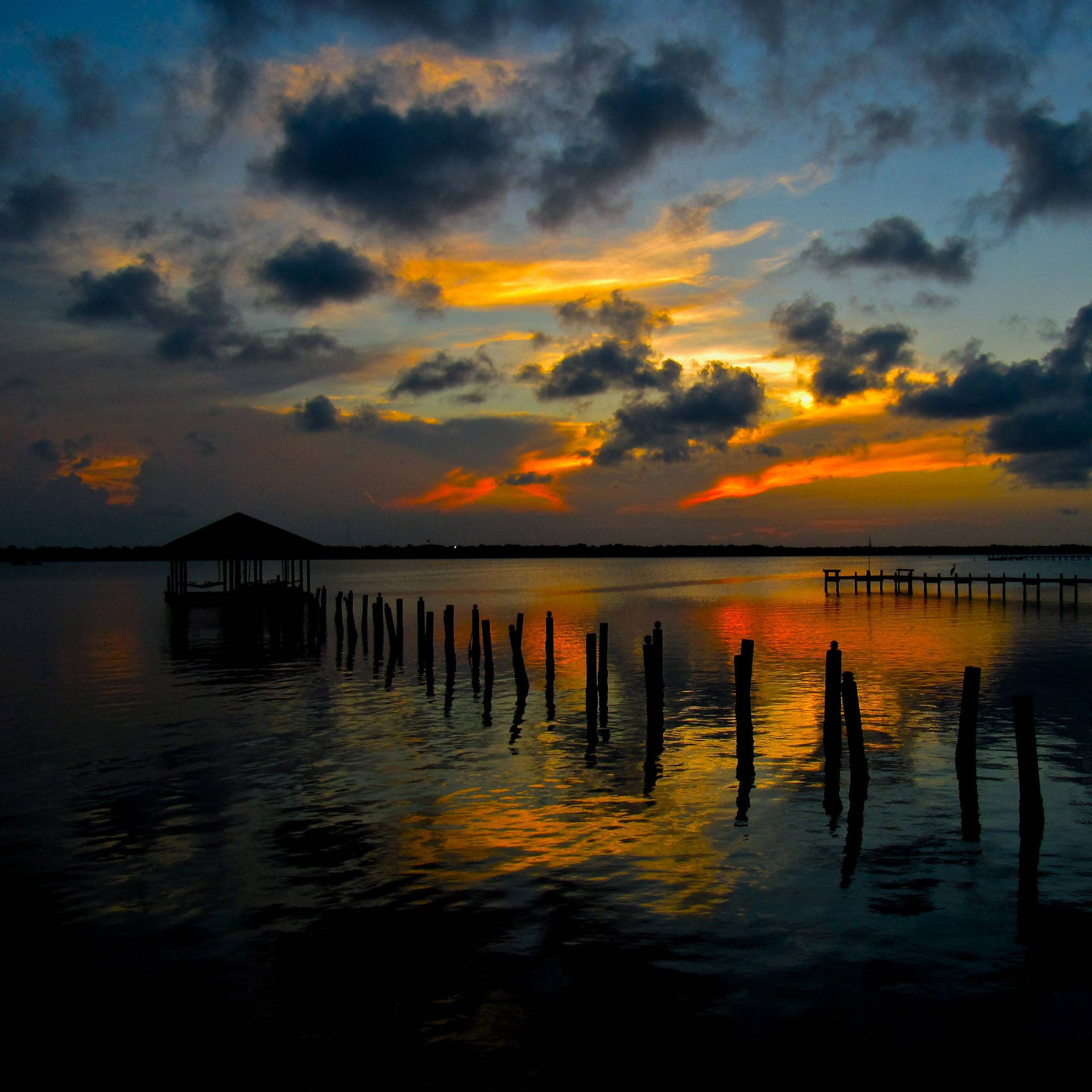 Red Orange Sky River Wallpaper