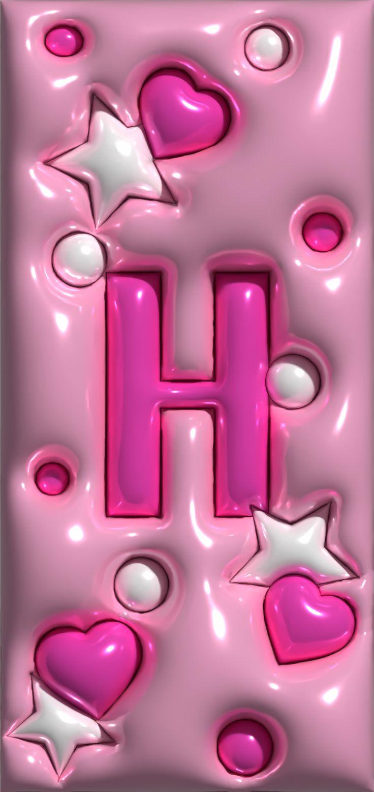 Pink Bubble Letters H Phone Screen In Jelly Wallpaper