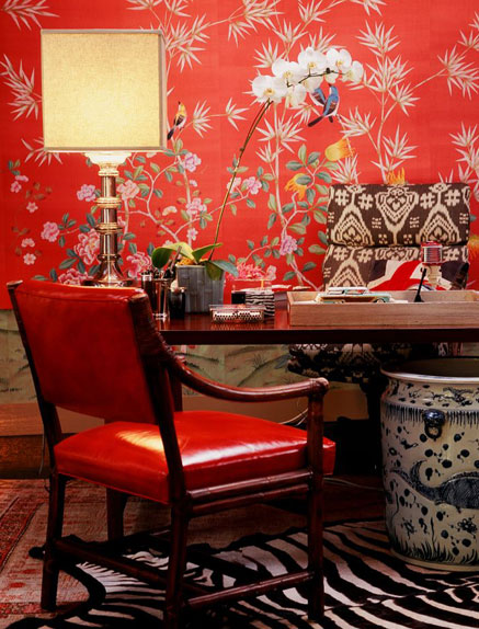 red Chinoiserie wallpaper but with a better price point than Gracie