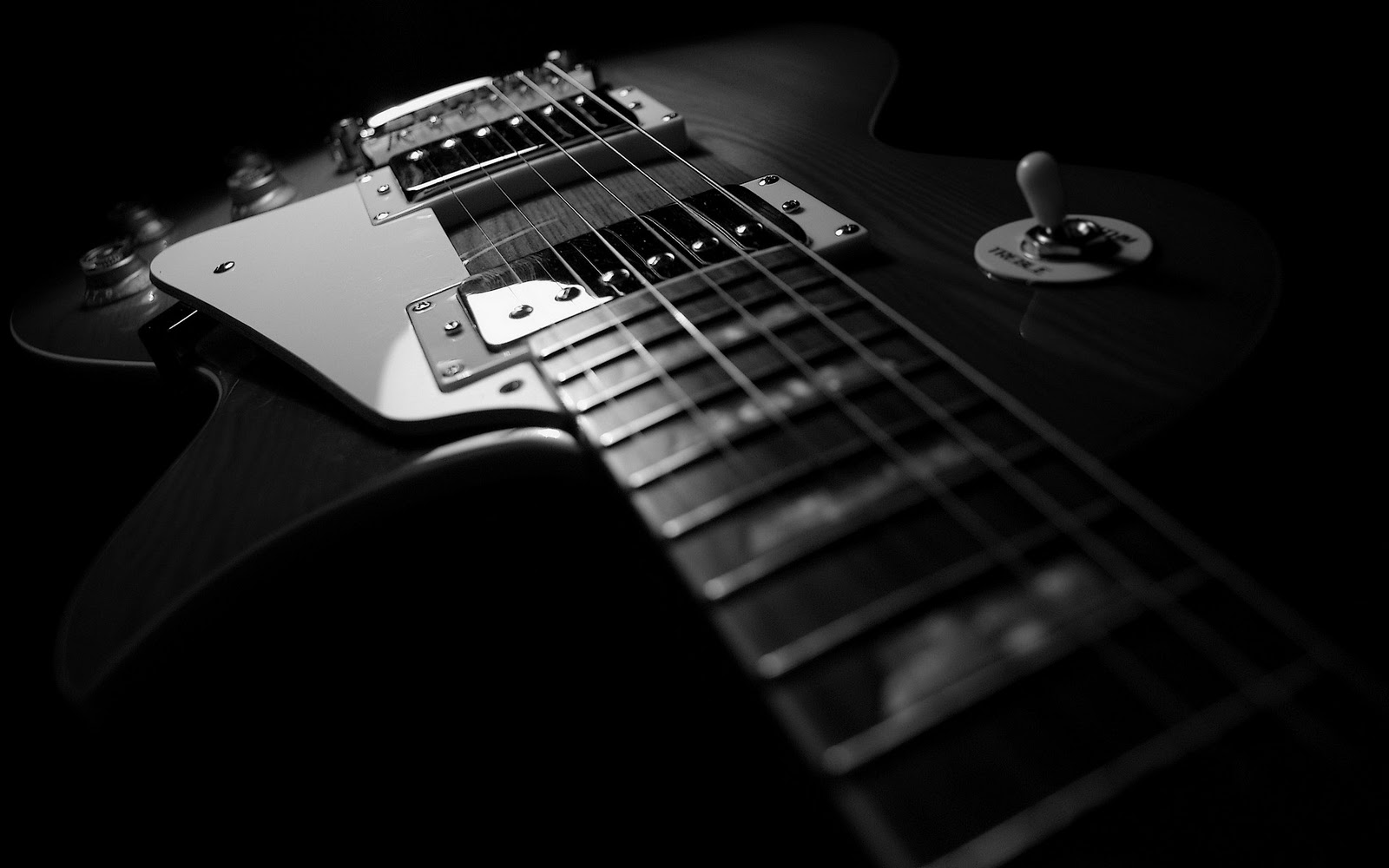 Black And White Gibson Les Paul Guitar HD Music Desktop