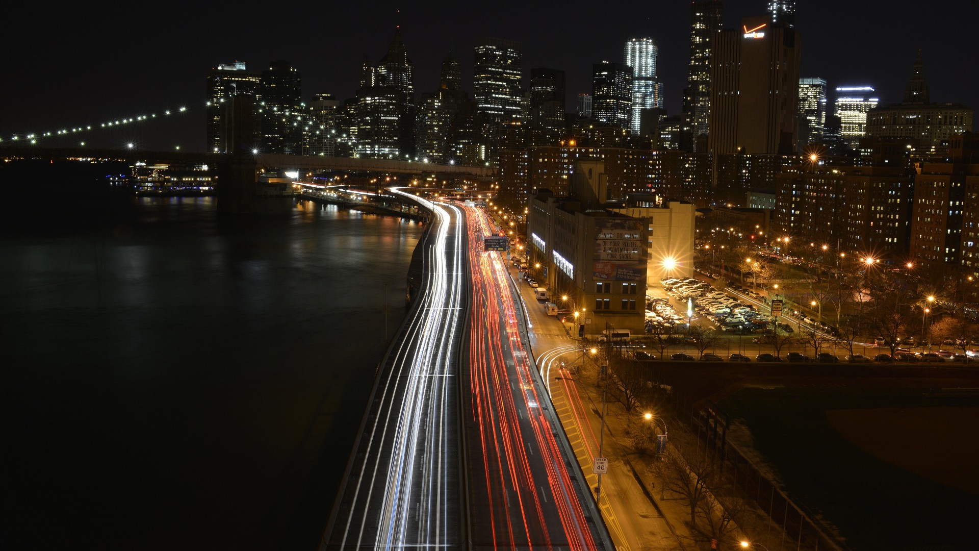 Manhattan Traffic At Night HD Wallpaper   New HD Wallpapers