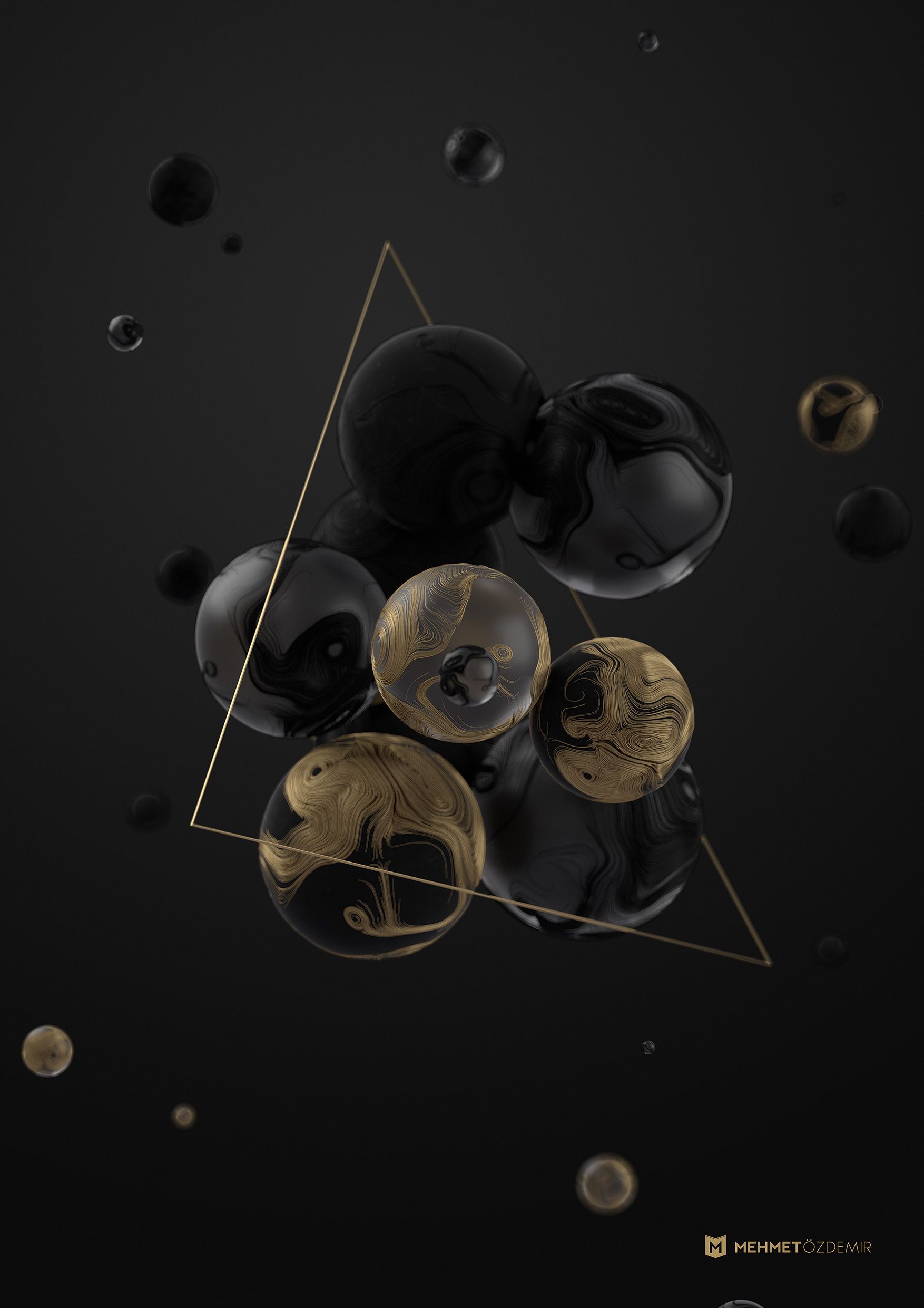 Black Gold On Phone Wallpaper Design