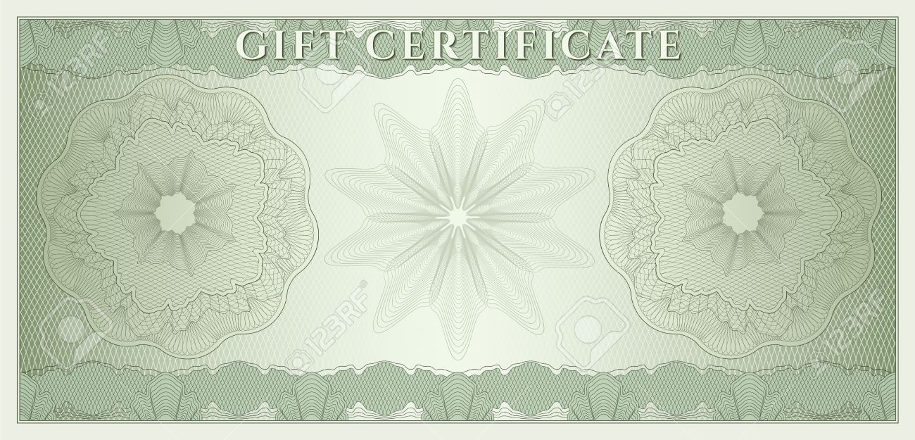 Voucher Gift Certificate Coupon Ticket Template Guilloche