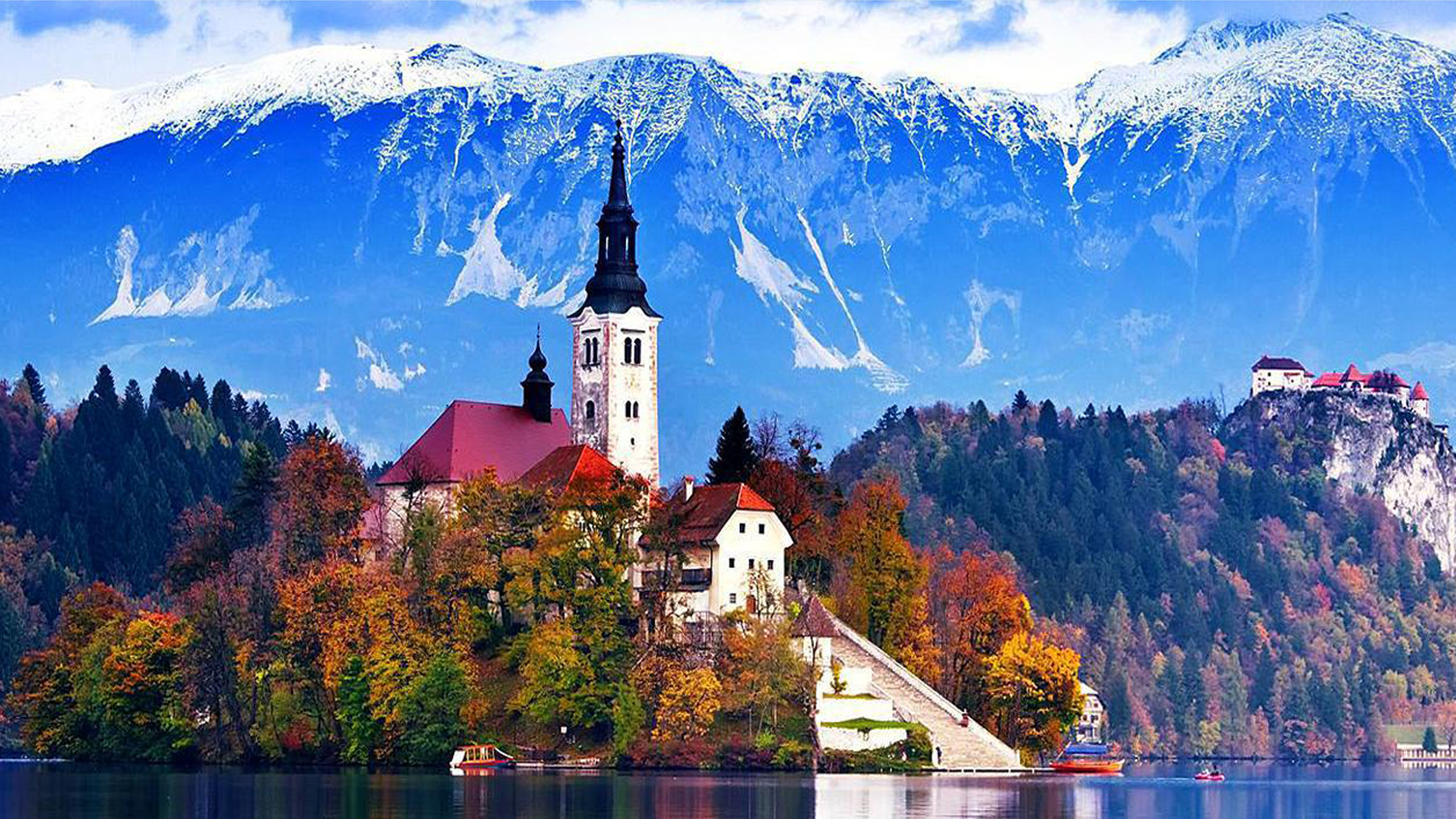 Beautiful Landscape Fall Lake Bled Wallpaper HD