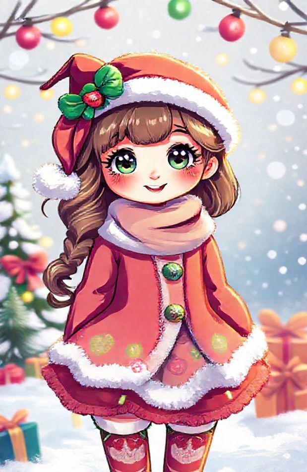 Gacha Christmas Girl Wallpaper