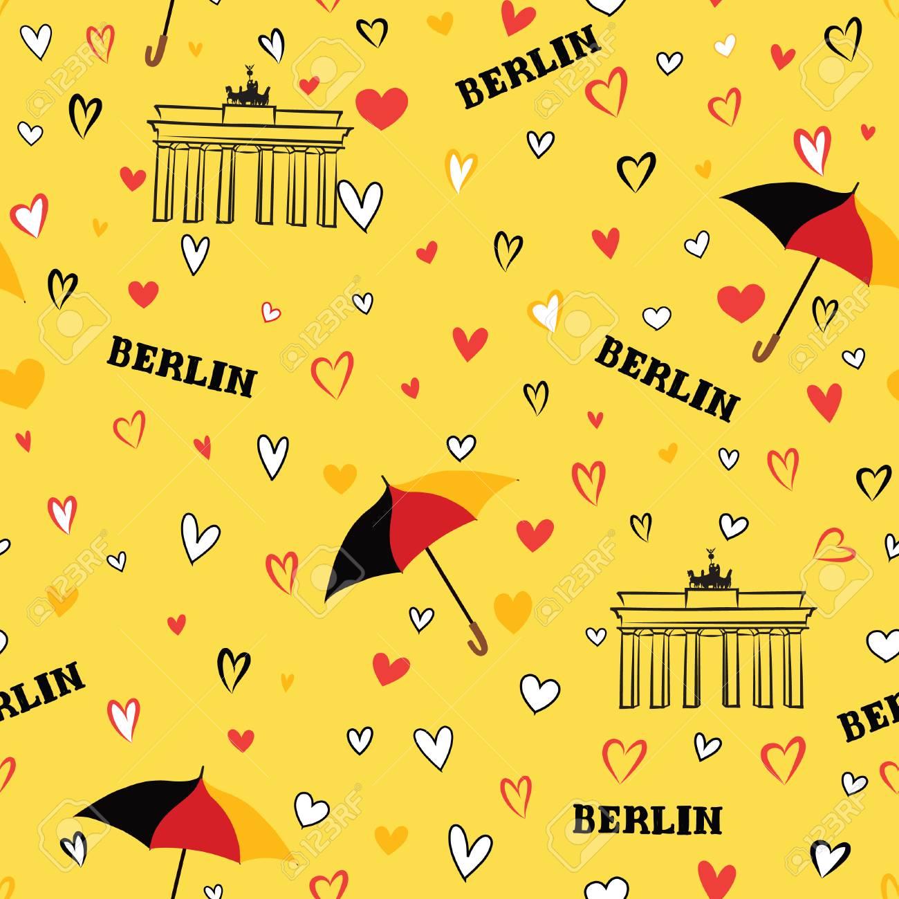 Travel Berlin Seamless Pattern Germany Vacation Wallpaper