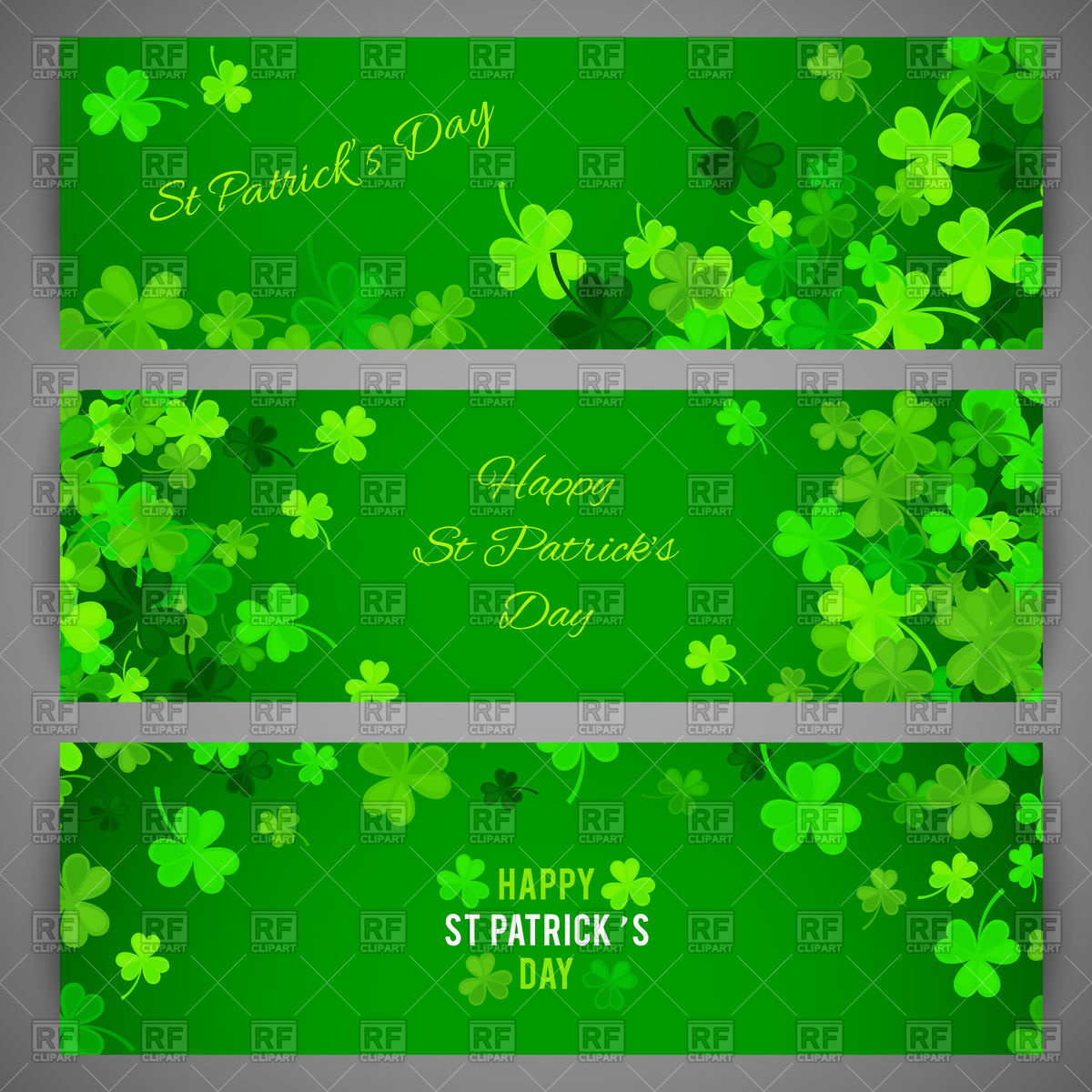 Set Of St Patrick S Day Banners Vector Image Background