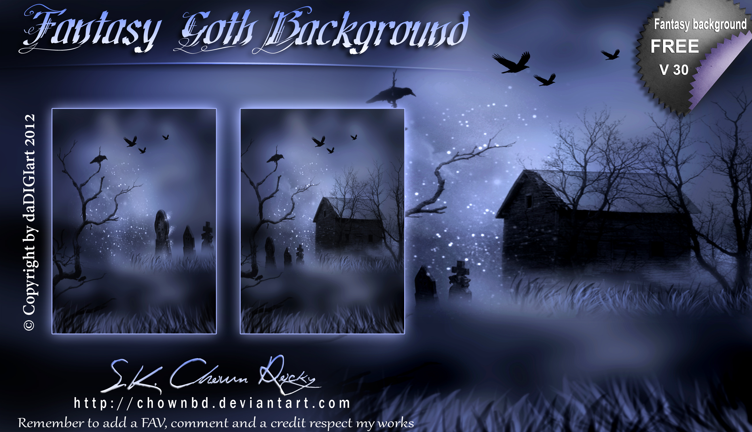 Fantasy Goth Background By Digi 3d