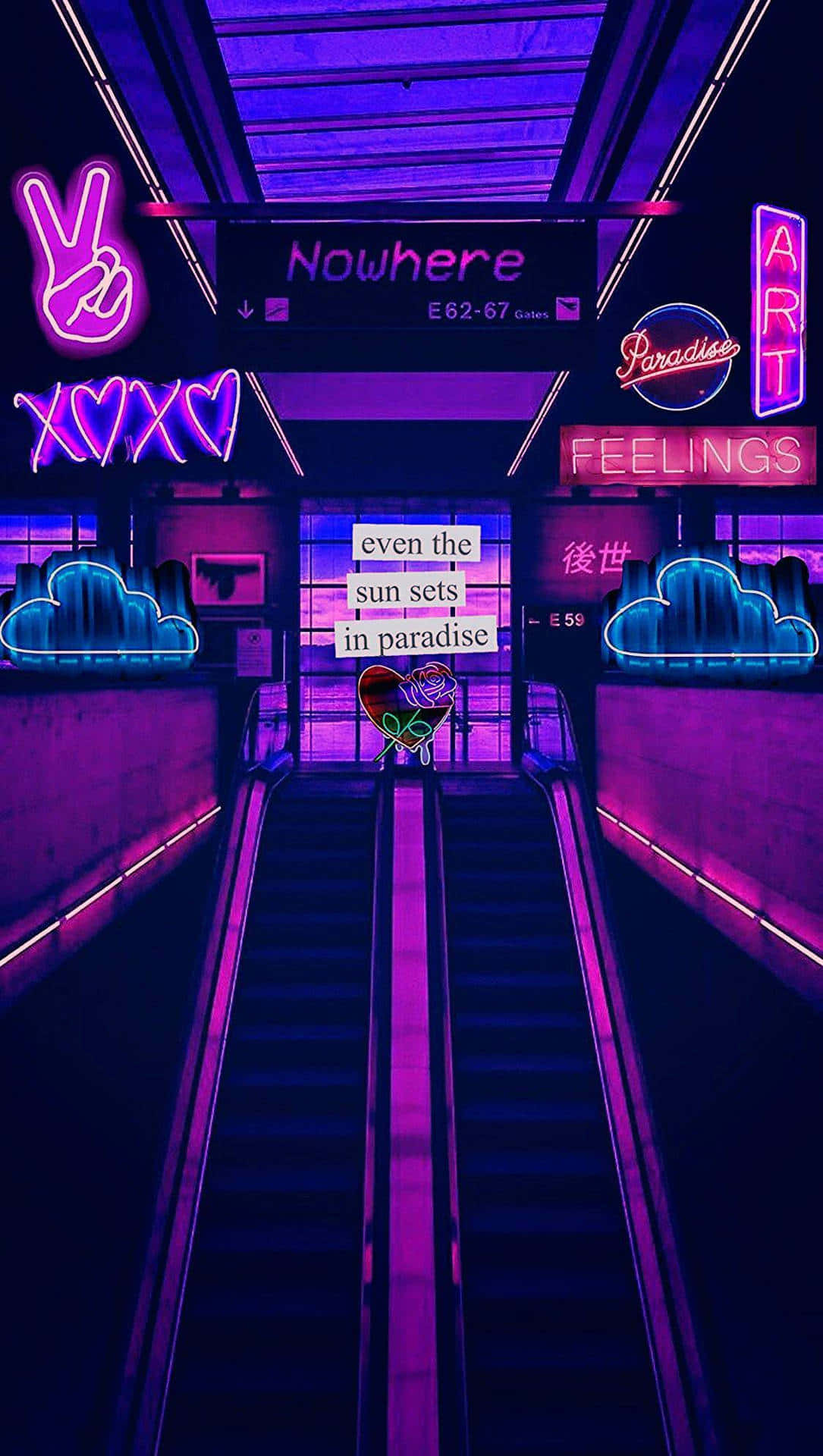 Neon Purple Background Wallpaper