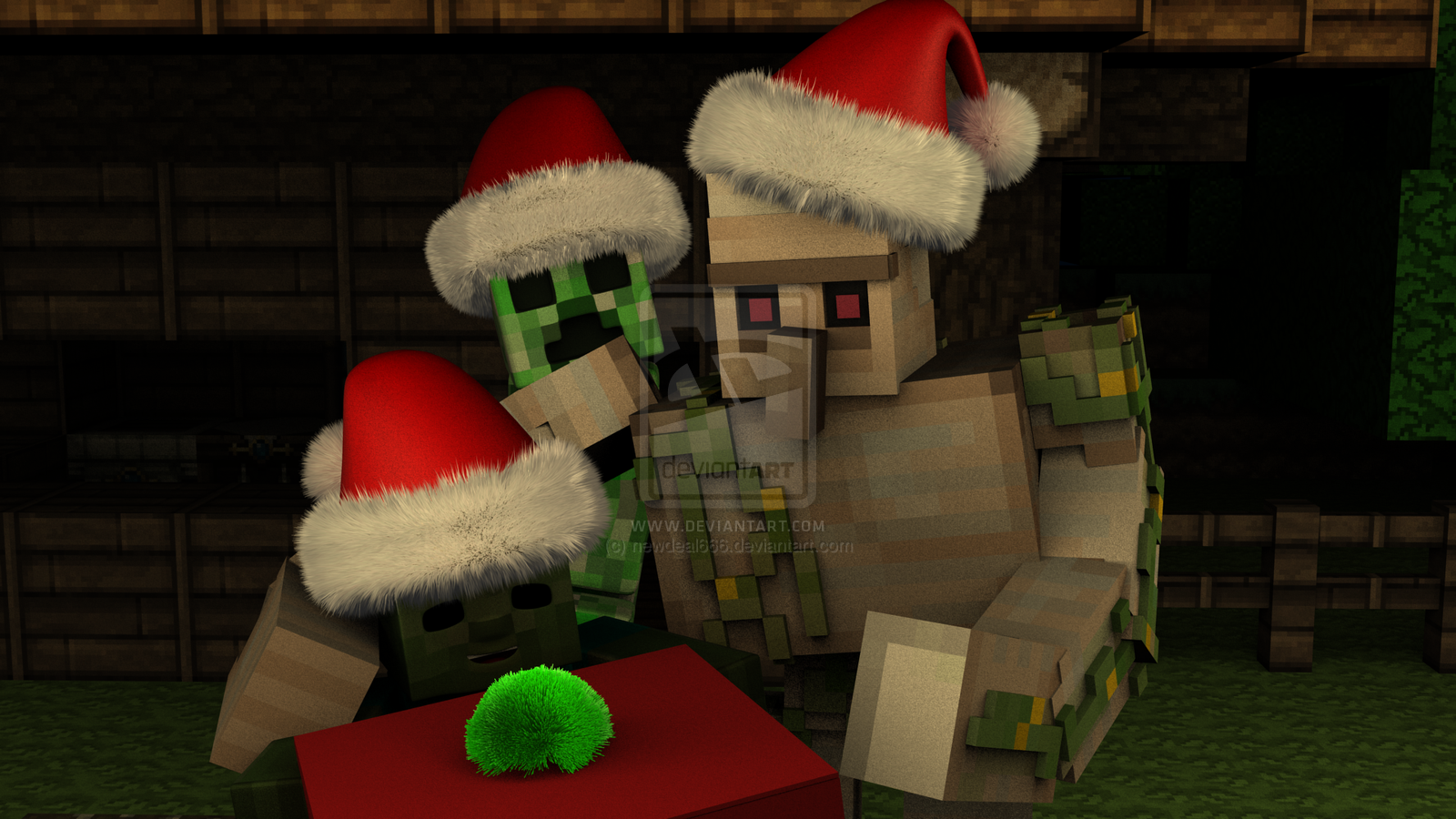 christmas minecraft screensaver
