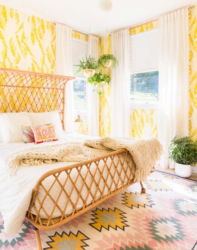 Bright Yellow Bedroom Wallpaper