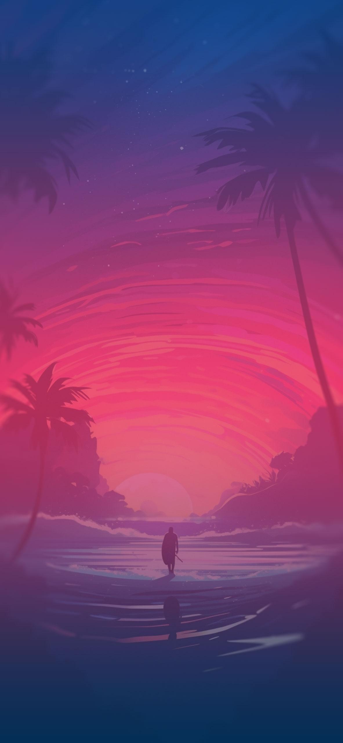 Beautiful Sunset Surfer Wallpaper Best HD Summer
