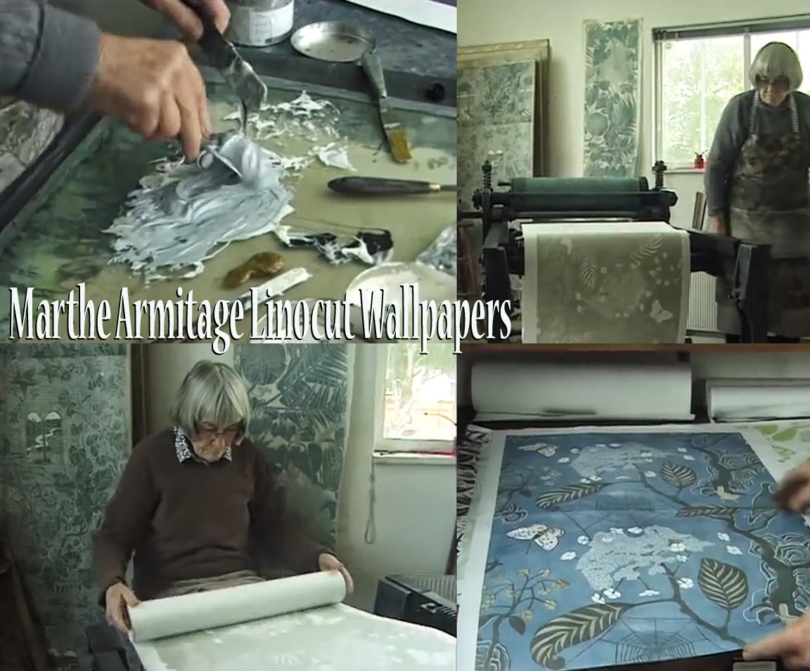 Day And The Wonder Of Linocut Wallpaper By Designer Marthe Armitage