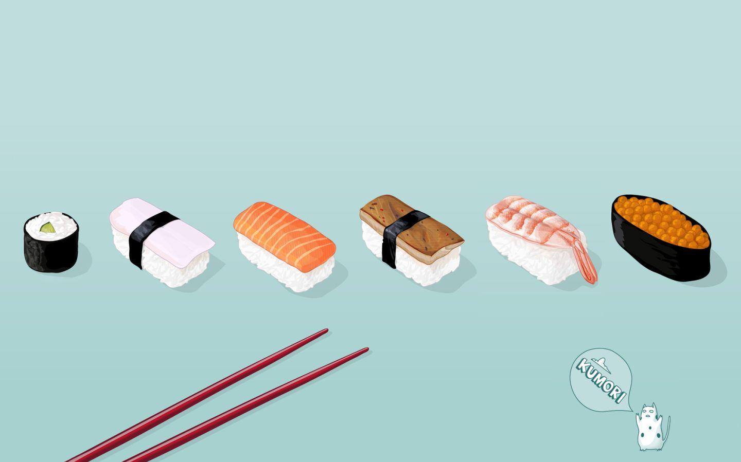 Sushi Puter Wallpaper Desktop Background Id