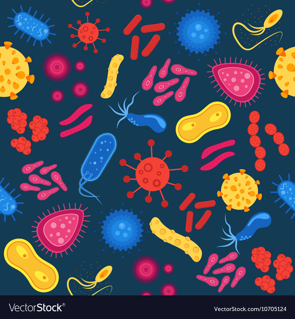 Virus And Bacteria Background Pattern Royalty Vector