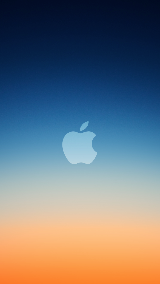 Blue Orange Apple Logo Wallpaper iPhone