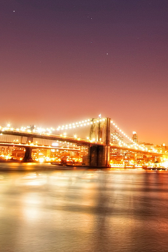 Brooklyn Bridge Night Wallpaper iPhone