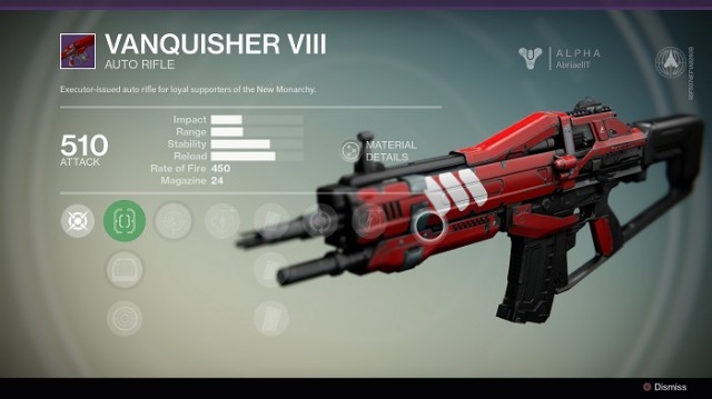 Auto Rifle Vanquisher Viii A Primary Weapon From New Monarchy
