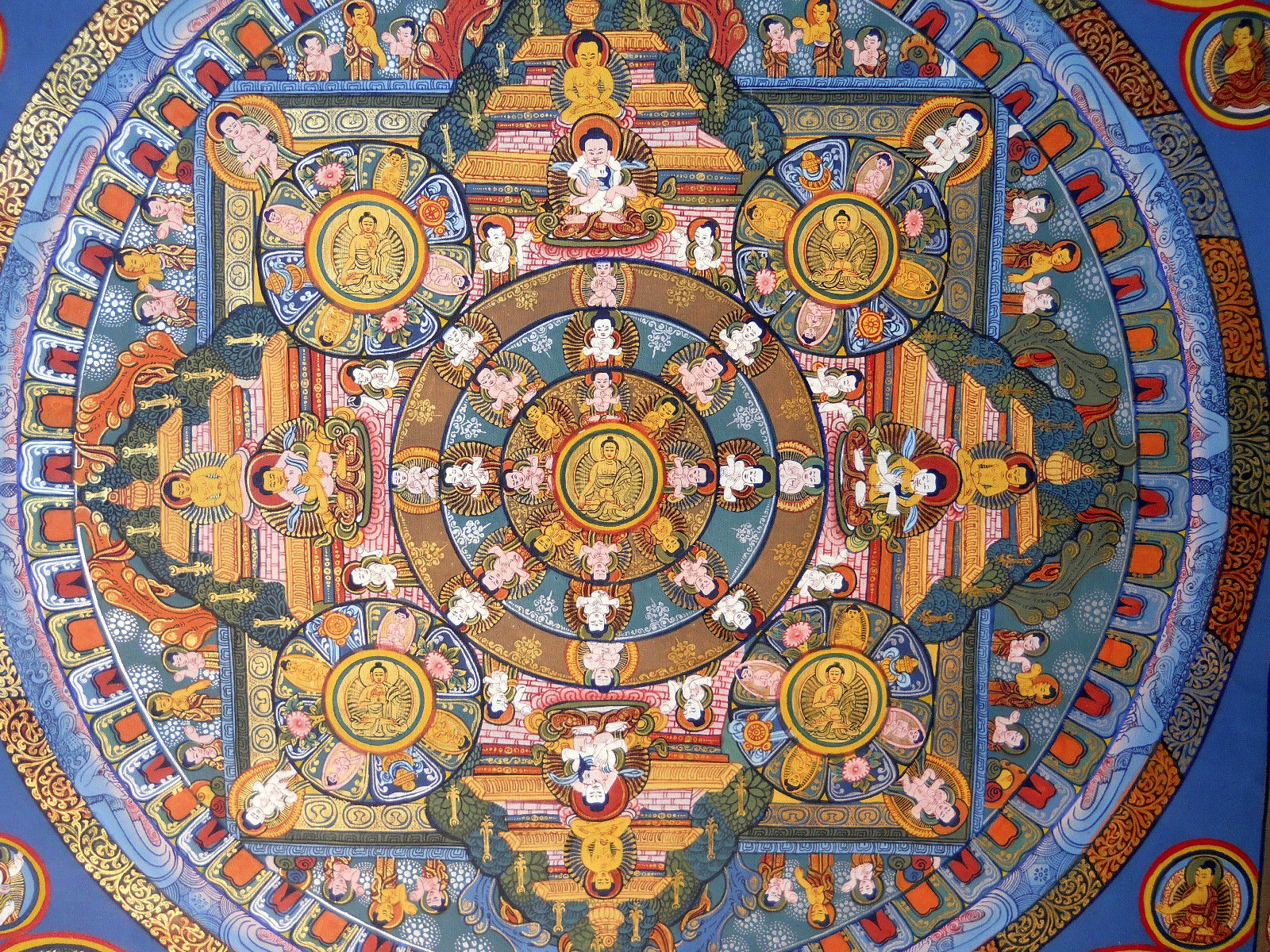 Sublime Blue Buddha Mandala Tibetan Buddhist Tanka Thangka